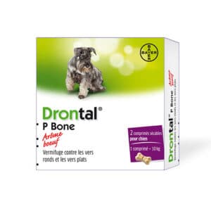 DRONTAL - Vermifuge Bayer pour chien goût viande 4 comprimés