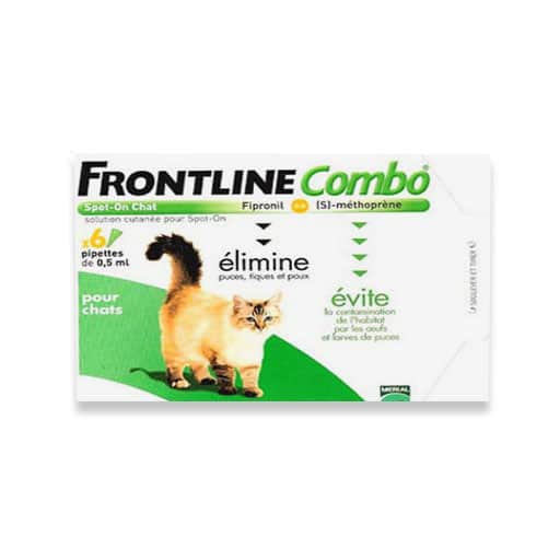 Frontline Combo Spot-on anti puces et tiques chat 6 pipettes