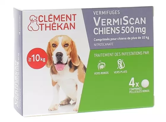 Vermiscan Scanil vermifuge pour chiens de plus de 10kg 4 comprimés