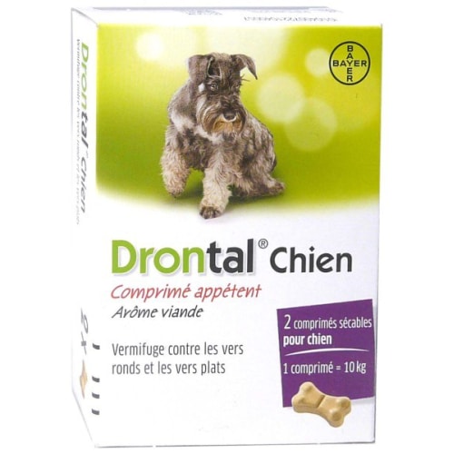 DRONTAL Vermifuge Bayer pour chien go t viande 2 comprim s
