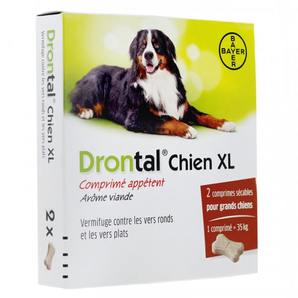 Drontal P XL vermifuge chien gout viande 2 Cps