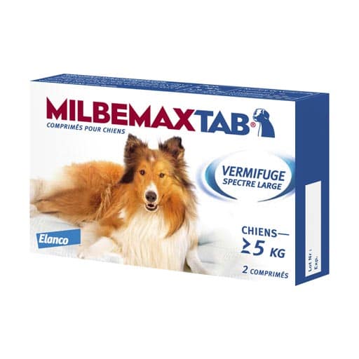 Milbemax Chien tab vermifuge 2 comprimés - Véto Malin