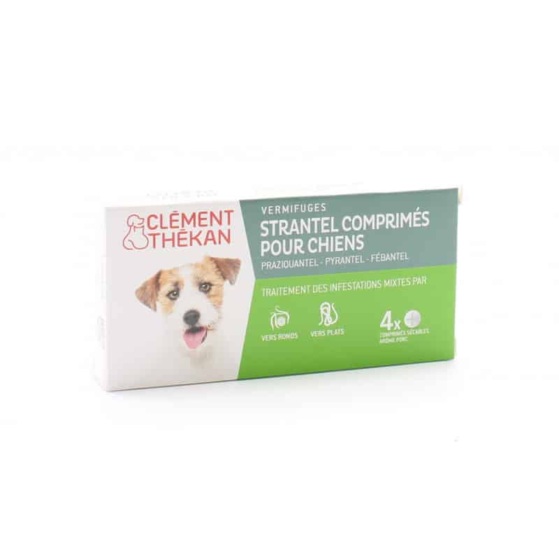 Clément Thékan Strantel Vermifuge Chien Goût Viande 4 comprimés