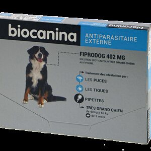 Fiprodog 402mg, solution antiparasitaire pour chiens de 40 à 60kgs (3 pipettes)