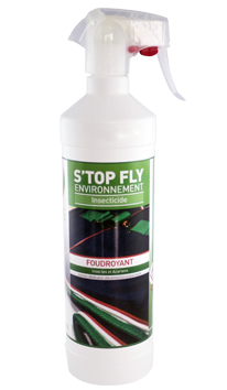 S'TOP Fly Environnement - PRODUIT BIOCIDE Désinfectant utilisé pour l'hygiène vétérinaire contre les insectes et les acariens 1L