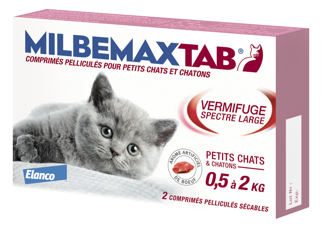 Broadline Chat Vermifuge Et Puce Milbemax tab vermifuge pour chatons 2 comprimés Milbemax Tab Chat