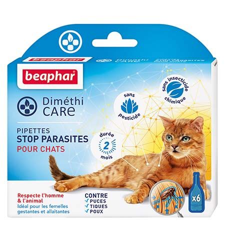 Beaphar Dimethicare - Pipettes stop parasites pour chat - 6x1ml