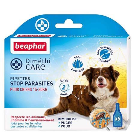 Beaphar Dimethicare - Pipettes stop parasites pour chiens