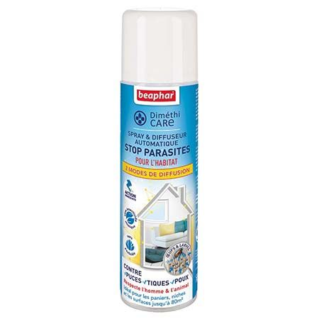 Beaphar Dimethicare - Spray et diffuseur automatique stop puces pour l'habitat - 250ml(80m2)