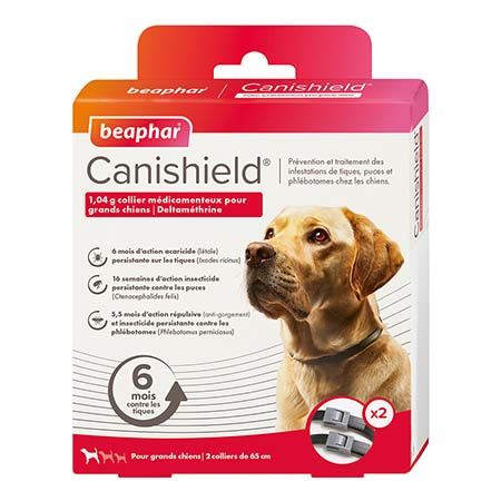 Canishield, collier chien contre les puces, tiques et moustiques (grands chiens)