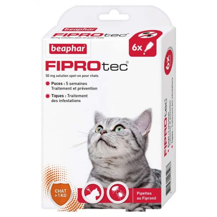 Beaphar Fiprotec anti-puces et tiques pour chat 3 pipettes Beaphar